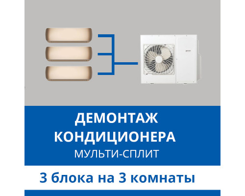 Демонтаж мульти сплит-системы Haier на 3 блока (на 3 комнаты)